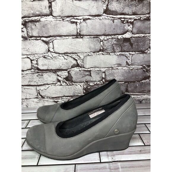 Mozo Gardena Grey Leather Wedge Slip Resistant Work Shoes Women’s Sz 9M US/40EU - Picture 1 of 16